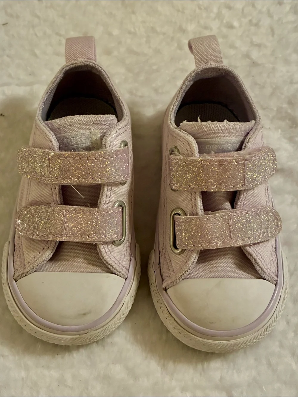 Converse All-Star Toddler Baby Sz 4 Disco Glitter Sneakers Lilac Purple Violet
